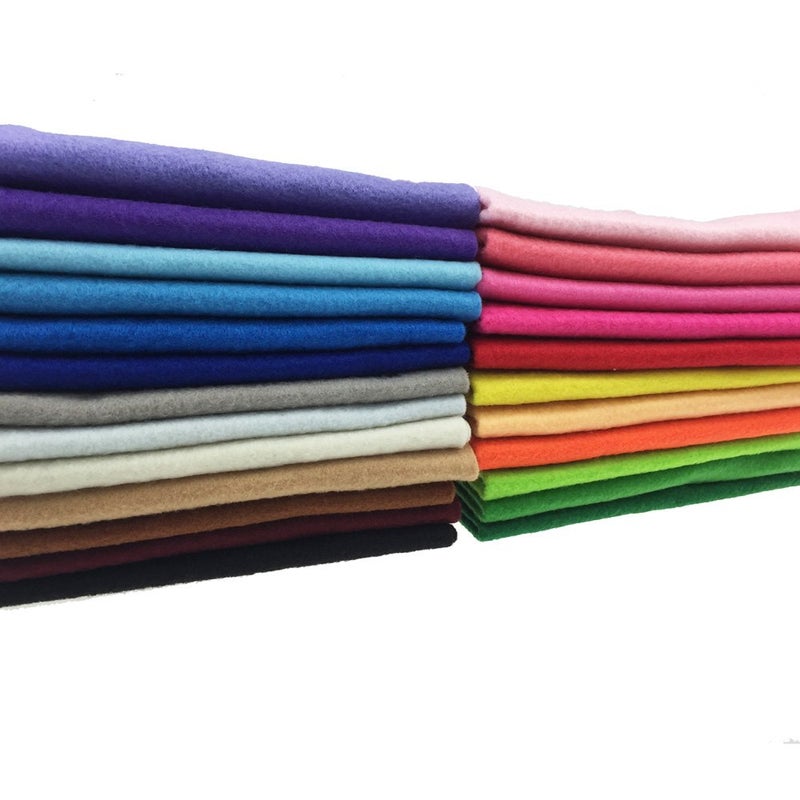 flic-flac 24pcs Thick 1.4mm Soft Felt Fabric Sheet Assorted Color Felt Pack DIY Craft Sewing Squares Nonwoven Patchwork (25 * 25cm) - Image 2